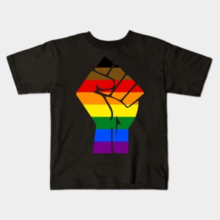 Black Lives Matter Fist LGBT People of Color Pride Plag Kids T-Shirt